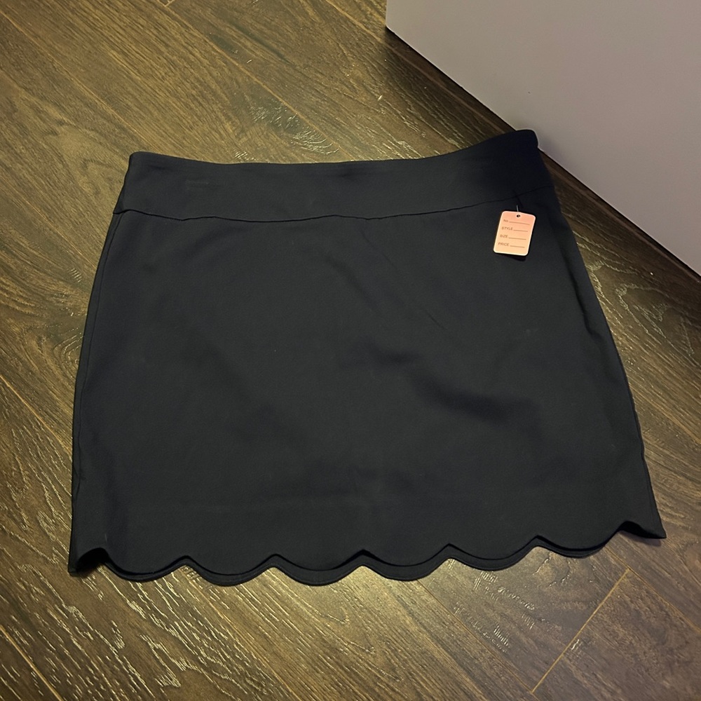 Zac & Rachel Navy Blue Mini Skirt with Scalloped Hem